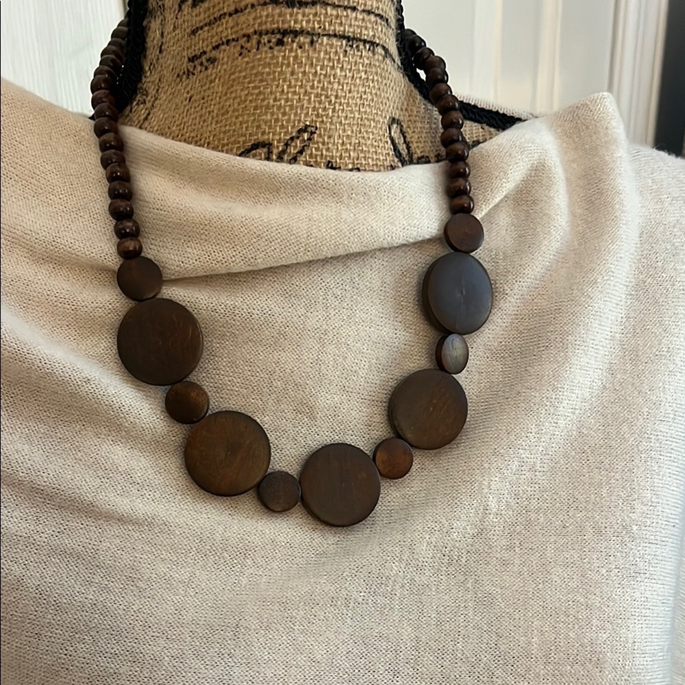 Classy Wooden Bead Necklace